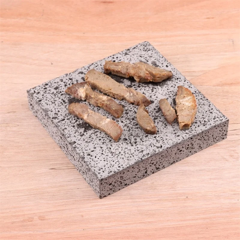 Volcanic Stone Cooking Bricks Flat Without Grooves Round lava Outdoor Steak Barbecue Camping Grill