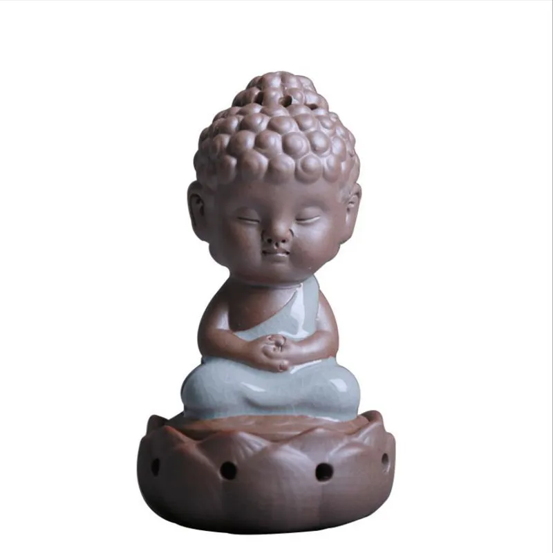 The Little Monk Censer Use in Home Teahouse Creative Home Decor Small Buddha Incense Holder Backflow Incense Burner