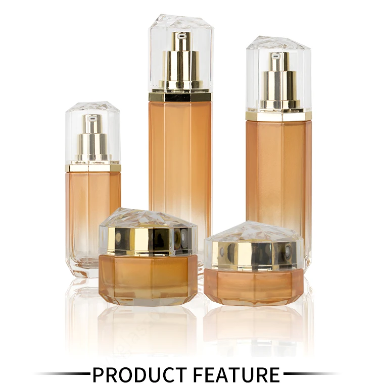 Luxury cosmetic containers and packaging spray pump glass bottles for cosmetics manufacture