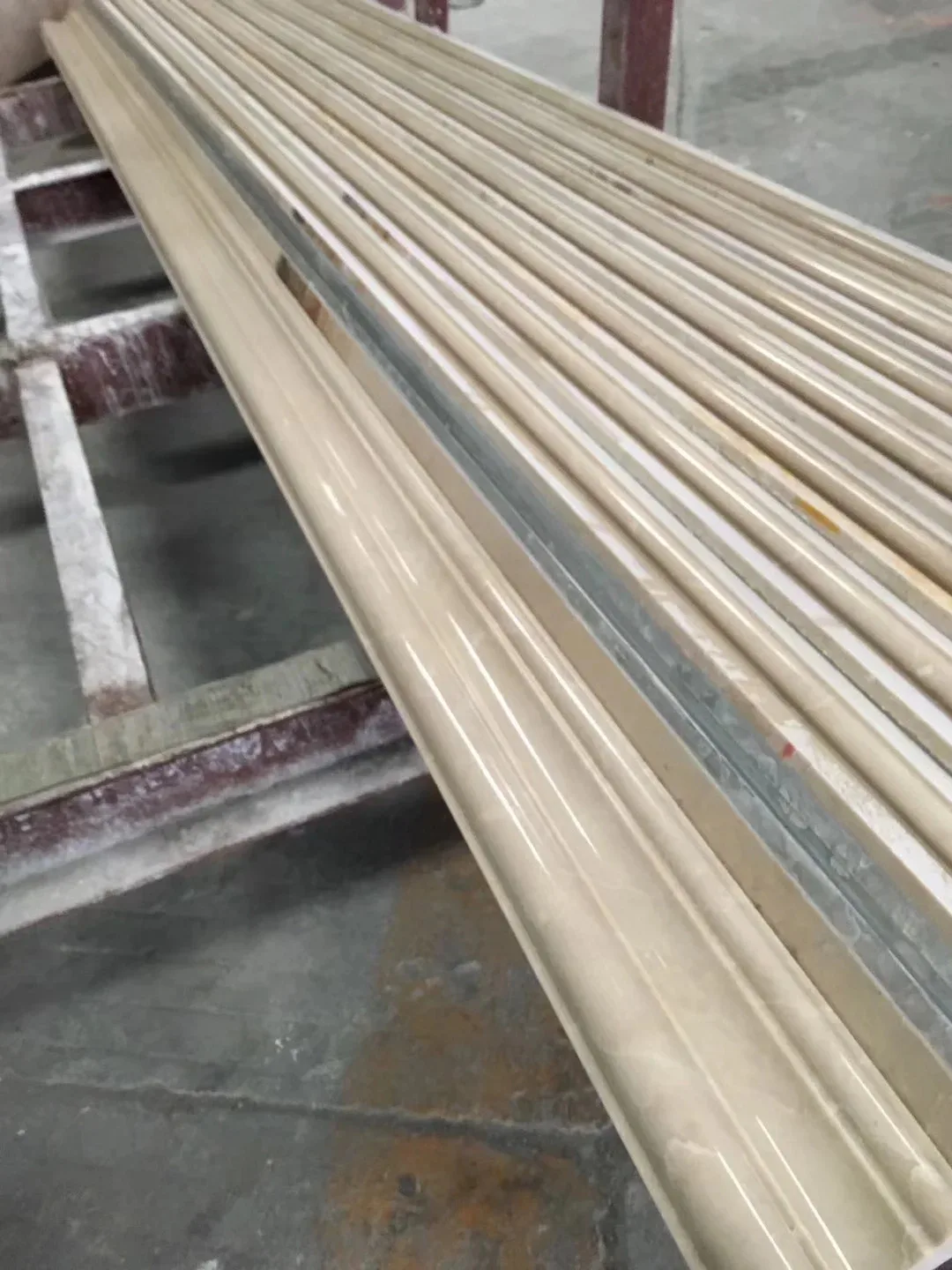 product natural beige marble moulding skirting with 3d model design and total solution for interior marble door frame line decoration-7