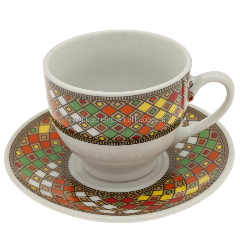 Ethiopian Traditional Art Eritrean Coffee Cup Set 85ml Fine Porcelain 6 Cup 6 Saucer Buy