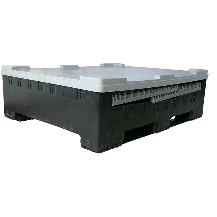 Large Nestable and Foldable Plastic Pallet Container Collapsible Crate Bulk Storage Box for Sale Stackable and Portable