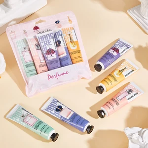 Wholesale 5 Pcs in 1 Whitening Moisturizing Hydrating Hand Lotion Fruit Perfume Hand Cream Moisturizer Gift Set