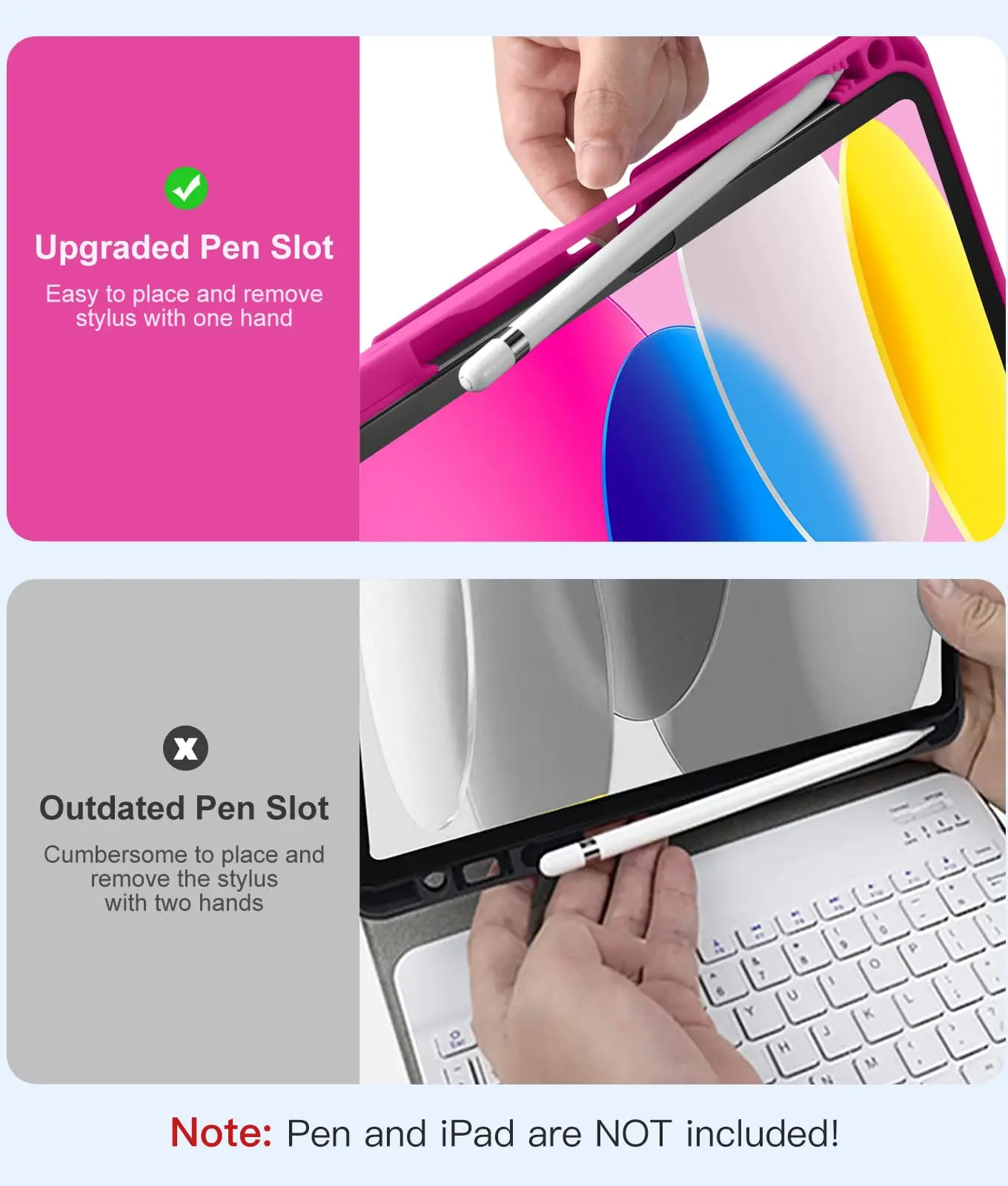 product laudtec for ipad 11th case with keyboard 7 colors backlit wireless detachable folio keyboard cover with pencil holder-6