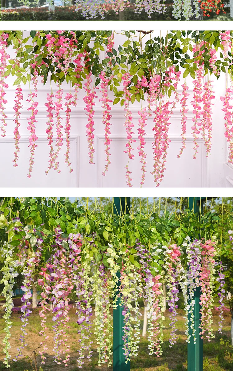 Artificial Flower Wisteria Bulk Artificial Flower For Decoration Wall ...