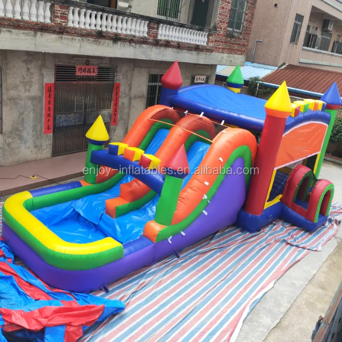 Outdoor Play18oz Pvc White Inflatable Obstacle Course Bounce House With ...