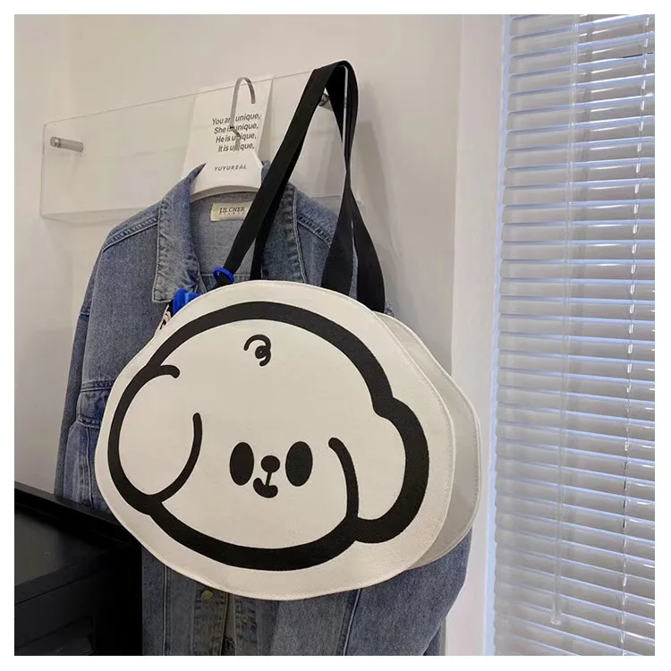 Custom Oversized Canvas Shopping Ita Bag Creative Special Shape Print Cartoon Anime Character Shape Pattern Big Head Tote Bags