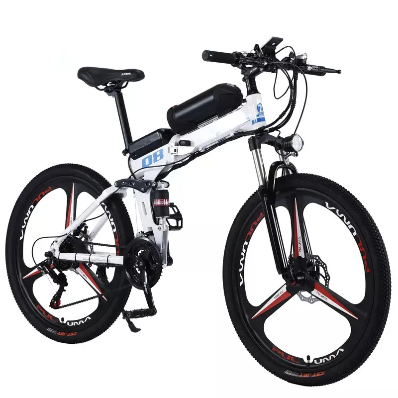 Electric Folding Bike Battery 1000w Motor Folding E Bike 26" Wheel Full