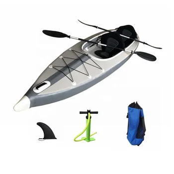 HL-K2 Hileaf brand 4.3 m length patent new design 2 persons rigid inflatable tandem kayak drop stitch canoe for wholesale