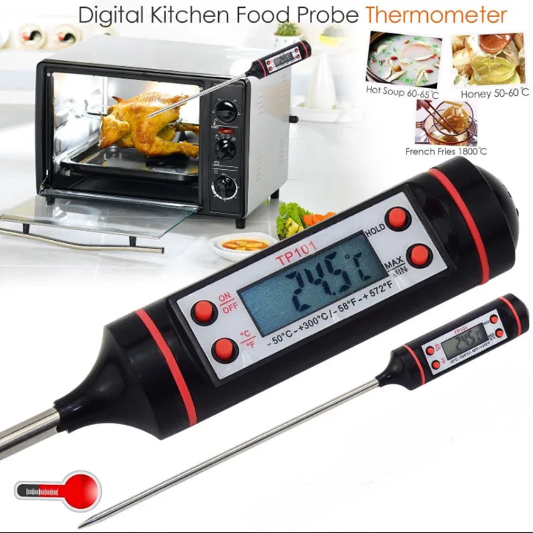 Digital Thermometer Kitchen Cooking Food Probe Meat Thermometer Tp101 -  China Digital Thermometer, Digital Cooking Thermometer