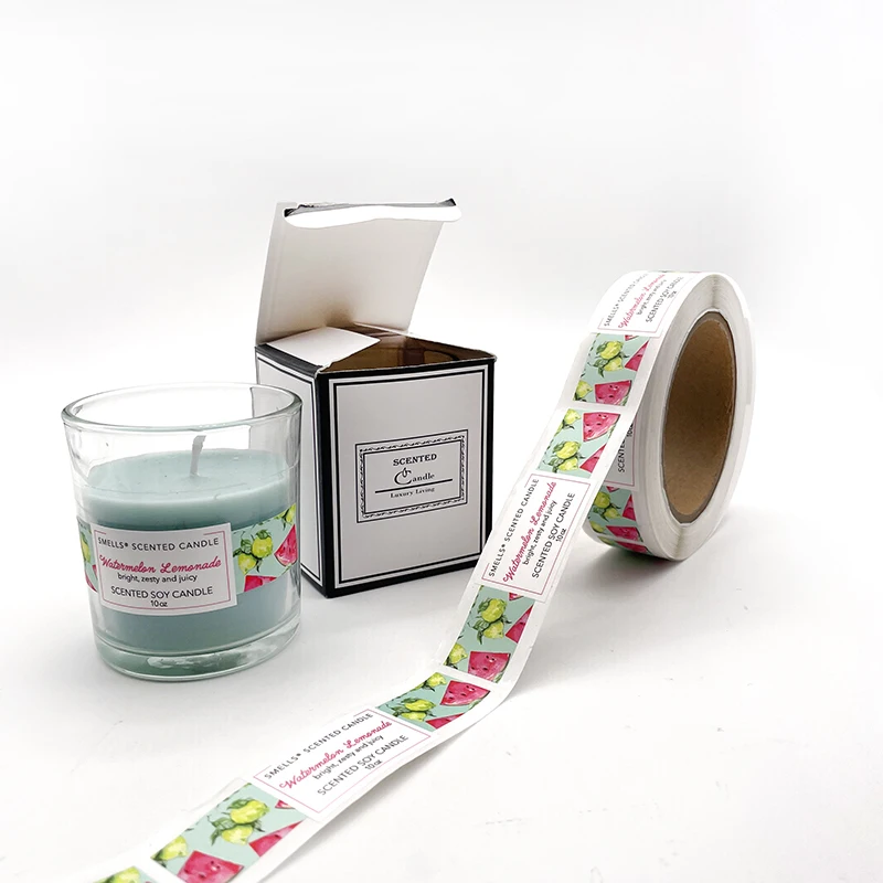 Custom Logo Vinyl Adhesive Candle Labels Stickers with Scratch-Off Feature for Promotion Exhibition & Grocery Use manufacture