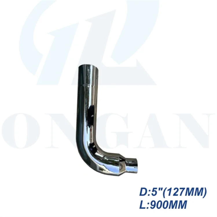 thumbnail image 2 of MIJ Exhaust Ltd Angled Exhaust Stack – 4" Stainless Steel, T304, Universal For Tractor Truck Big Rigs 2 of 5