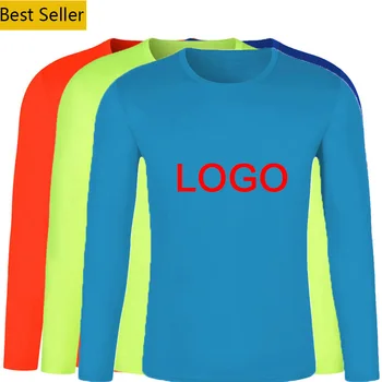 CT0005 Custom Logo quick drying Blank fit breathe Women Plain Polyester fabric long sleeve upper plus size men's T Shirt