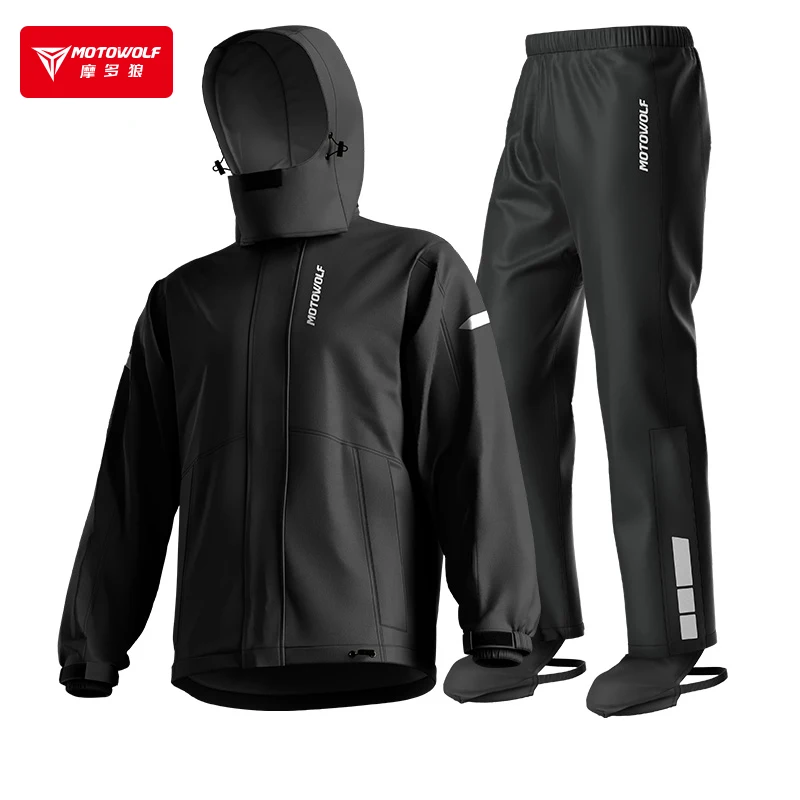 Waterproof Reflective Motorcycle Rain Gear Unisex Rain Jacket