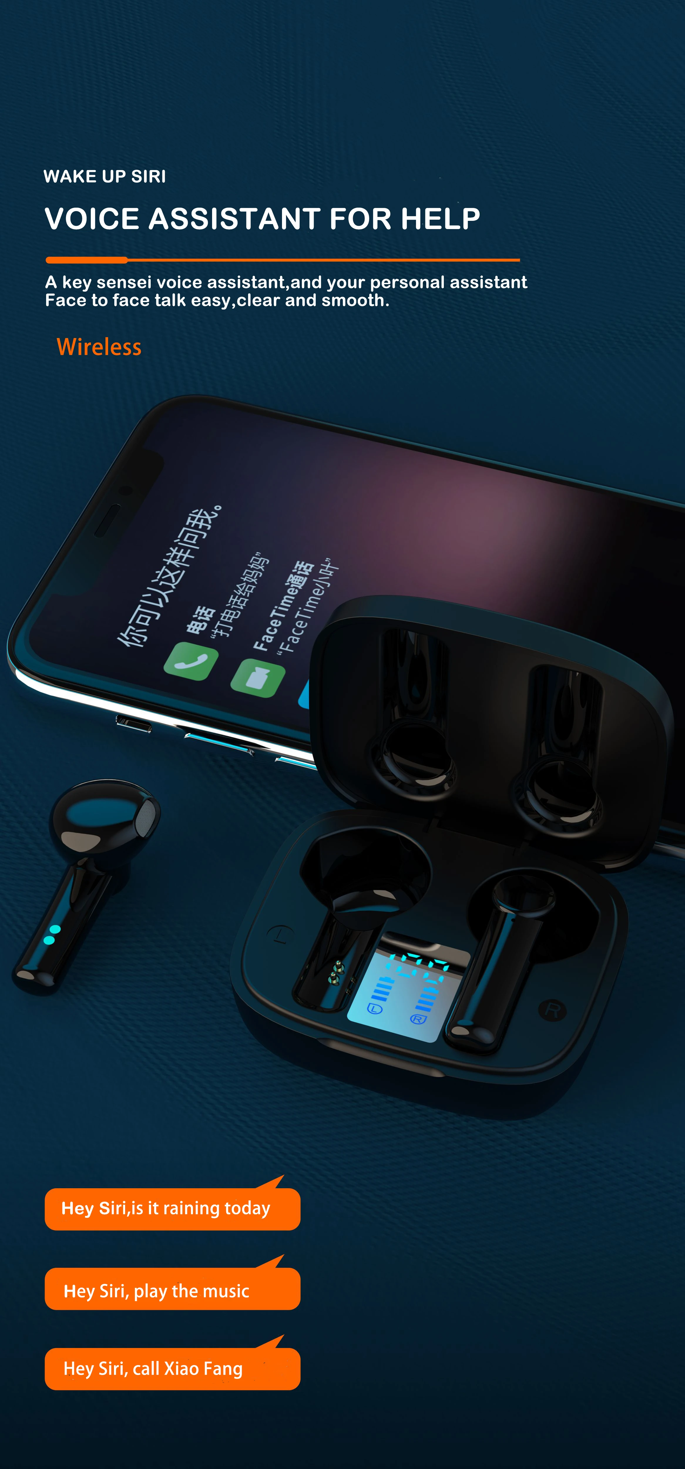 Pro 18 Headphones Wireless Earbuds BT Durable Earphone TWS 5.0 Auriculares Led display with mic sport headset - ANKUX.COM