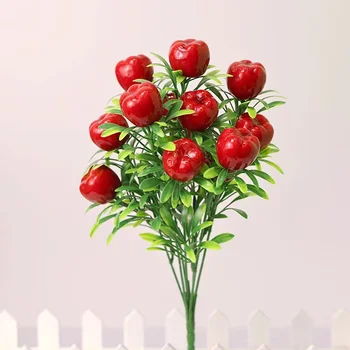 Simulated Apples Branches Fruit Tree Branches Plastic Fruits Branches Fruit Bouquet Stems for Home Decorations
