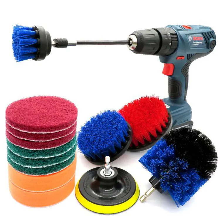 5Inch 1000 Grit Drill Power Brush Tile Scrubber Scouring Pads Cleaning Tool 3pcs 