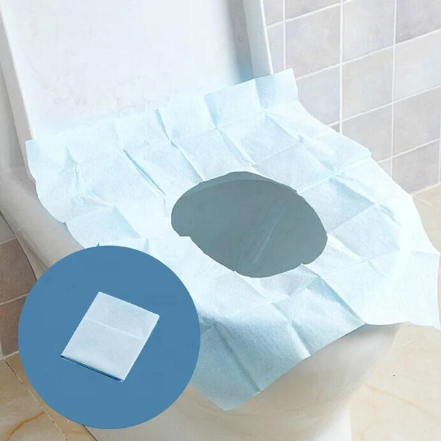 Одноразовый бумажный чехол на сиденье унитаза для общественных уборных