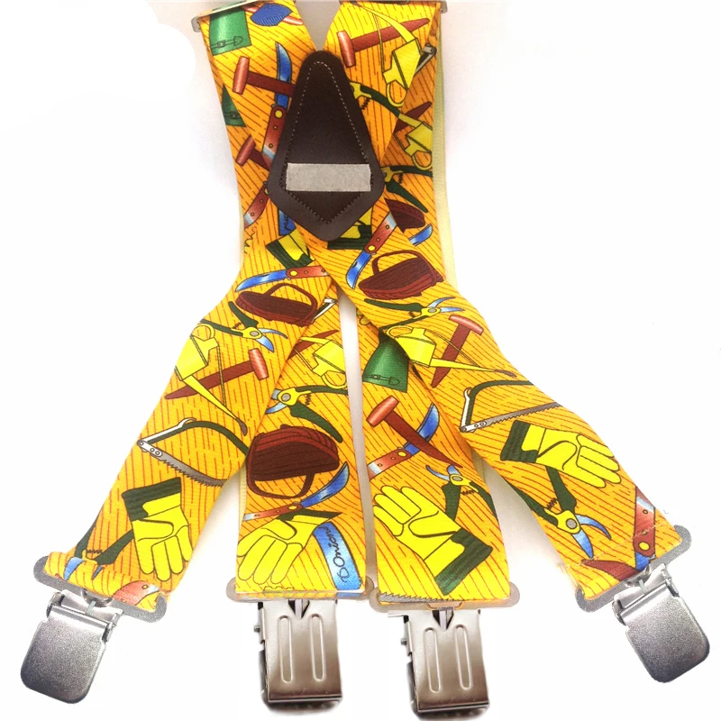 2 дюйма Прочный чехол для спинки заднего мужские модные подтяжки ремни упругие скобы с изготовленным на заказ логосом для мужские брюки