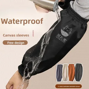 Waterproof Anti-Dirt Canvas Sleeve Covers for Kitchen Dining Protective Work Uniforms for Bar Restaurant Canteen Accessories