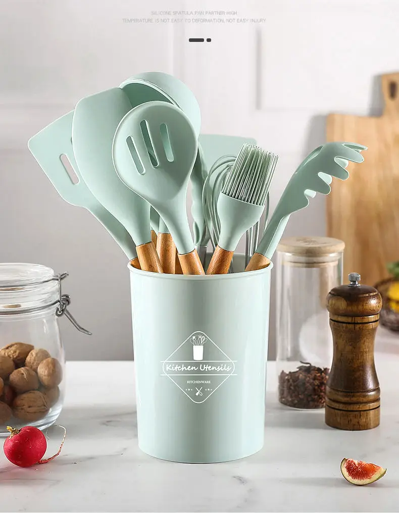 Set 12 Utensilios De Cocina Silicona Calipso Simplit— Melollevo