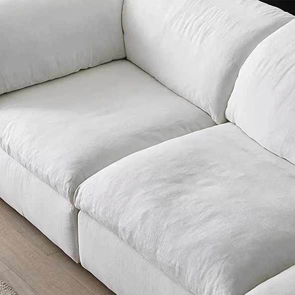 Modern Cloud Couch Comfortable Feather Filling White Modular Corner ...