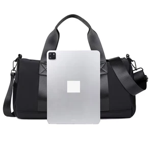 2026 Custom Logo Black Large Capacity Oxford Mini Single Shoulder Cylinder Yoga Fitness Bag Sport Gym Tote Bag Luggage Cloth Bag