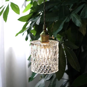 Modern Black Farmhouse Clear Glass Cylinder Pendant Light Fixture Mini Pendant Lighting for Kitchen Island Decor