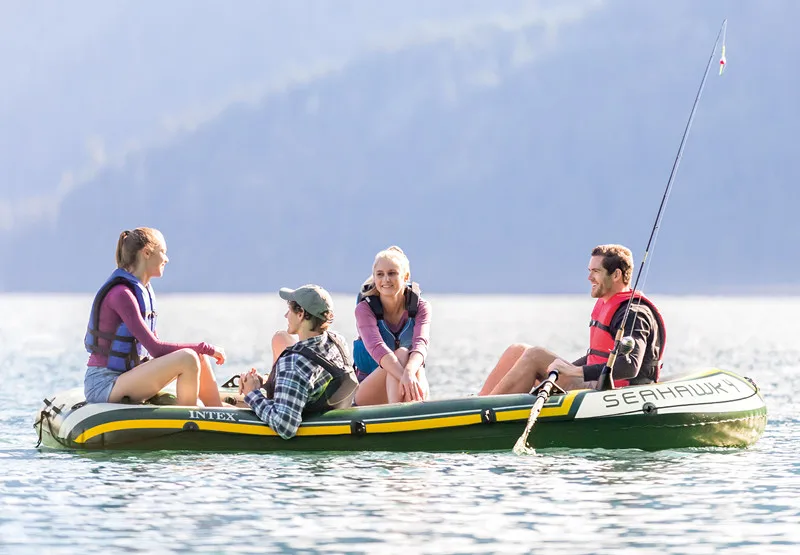 Intex 68351Sport Series Inflatable Boat Seahawk 4 Set Seahawks
