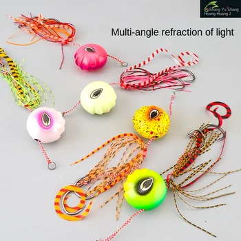Cheery Mudah HT1223 Full Moon Luminous Artificial Hard Bait Bass Bottom Fishing Ocean Beach Use Modified Lead Plate Design Hooks – Hard Lure – view 4