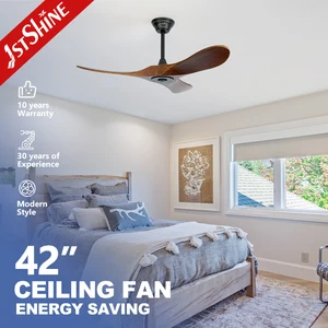 1stshine Ceiling Fan 42 Inches Solid Wood Remote Control Ceiling Fan Without Light
