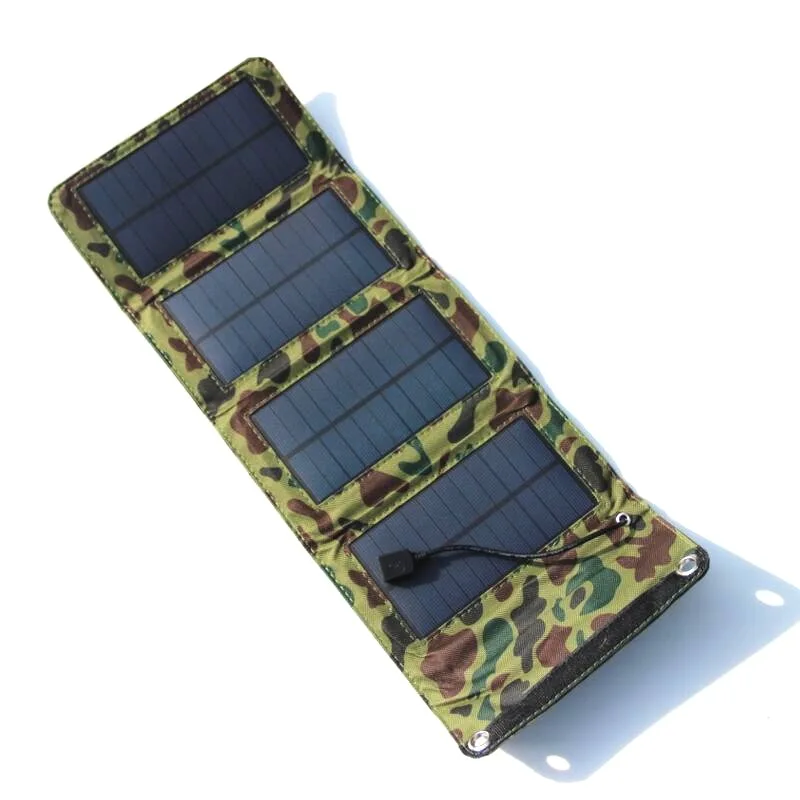 7w Power Bank Cell Phone Tablet Pc Solar Charger Foldable Sun Panel Portable