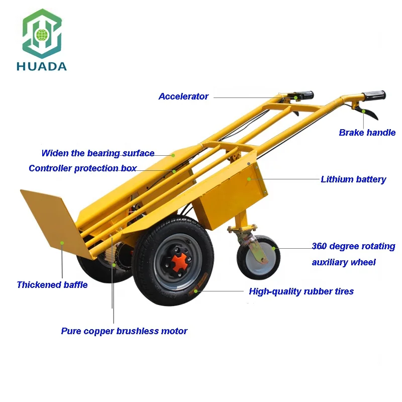 Heavy Loading Lithium Battery Powered Electric Hand Truck Hand Trolley