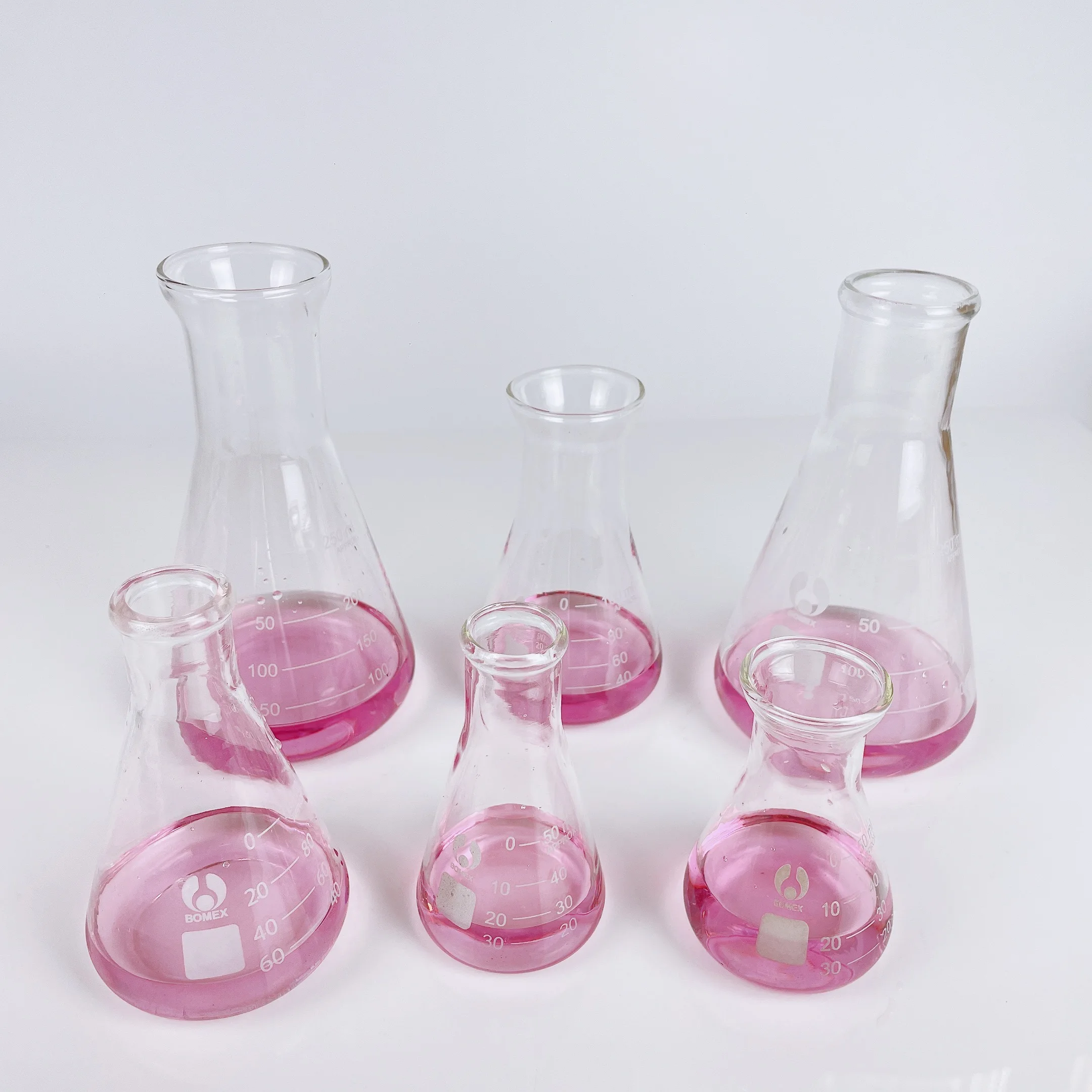 Lab Glassware 50 100 250ML Transparent Conical Flask Glass Scientific Equipment Chemistry Supplies