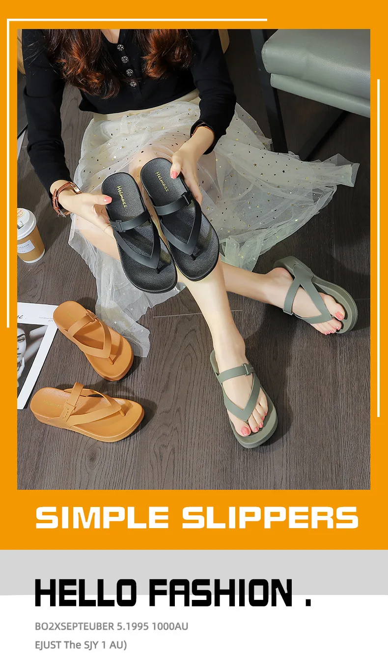 Women's slippers Summer New Fashion Mid Heel Diamond Surface Two-way Beach Fashion Casual Trend Indoor and Outdoor Flip-flops