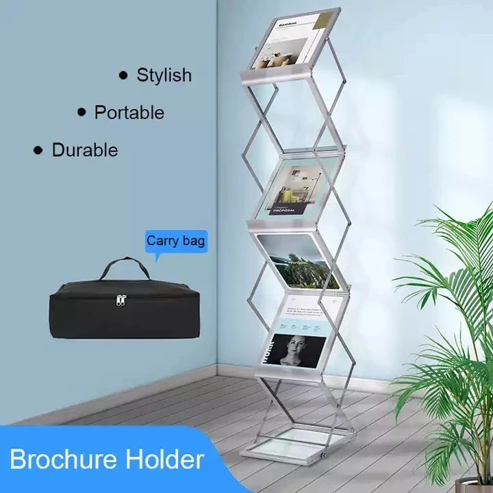 A4 Zigzag Brochure Holder Banner Stand Literature Holder Brochure