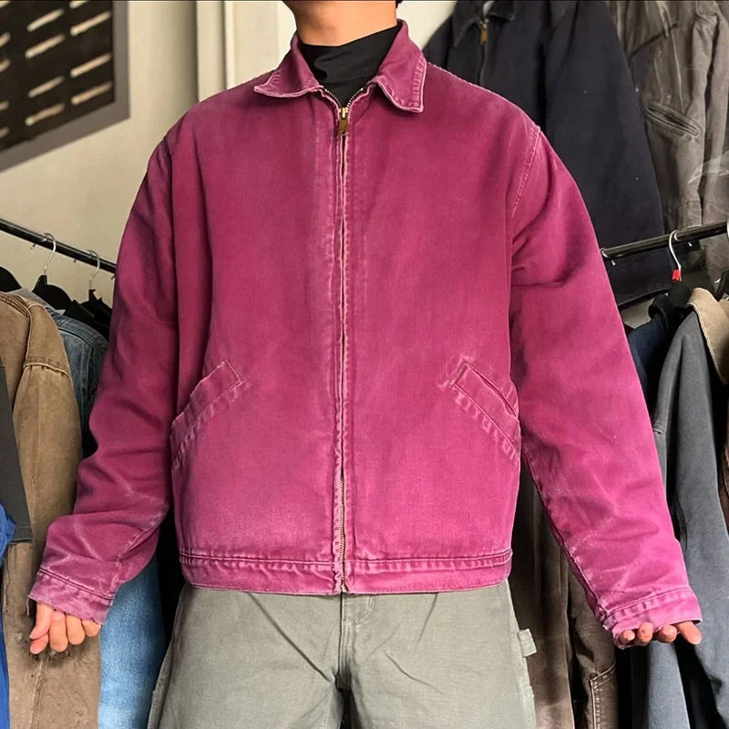 Salati Custom Distress Vintage Duck Canvas Menchanic Work Wear Carpenter Trukcer Detroit Chore Workwear Jacket Work Men's Jacket
