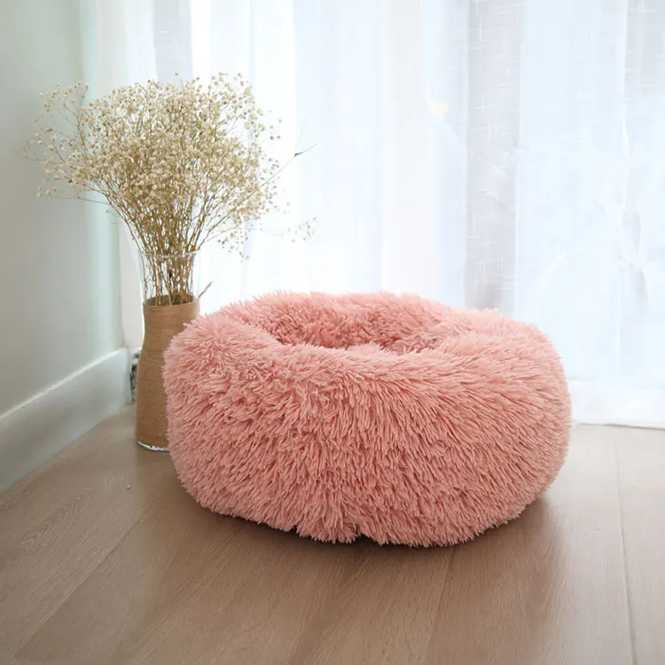 Factory Design Plush Round Multicolor Soft Warm Pet Dog Cat Bed