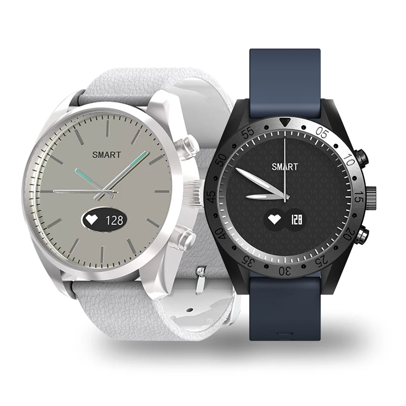 Smartwatch T4 hybride montre connectée Quartz waterproof rythme cardiaque  bracelet cuir véritable - Brun - Acheter sur PhoneLook