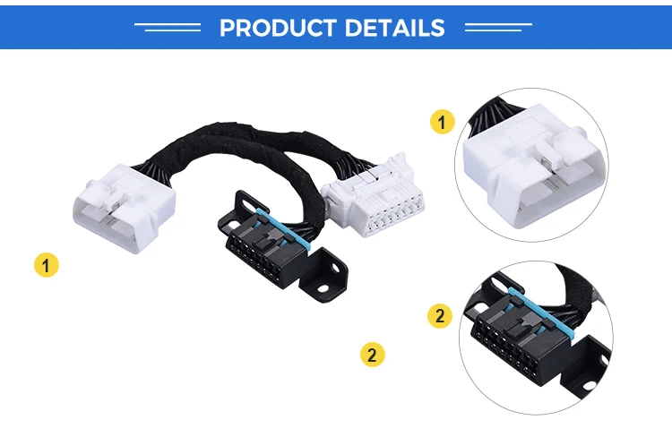 16Pin Male To Female With Molex 10P Houslng OBD OBDII 16 Pin OBD2 Y Cable For OBD2 Diagnostic Scanner Fault Code Reader manufacture