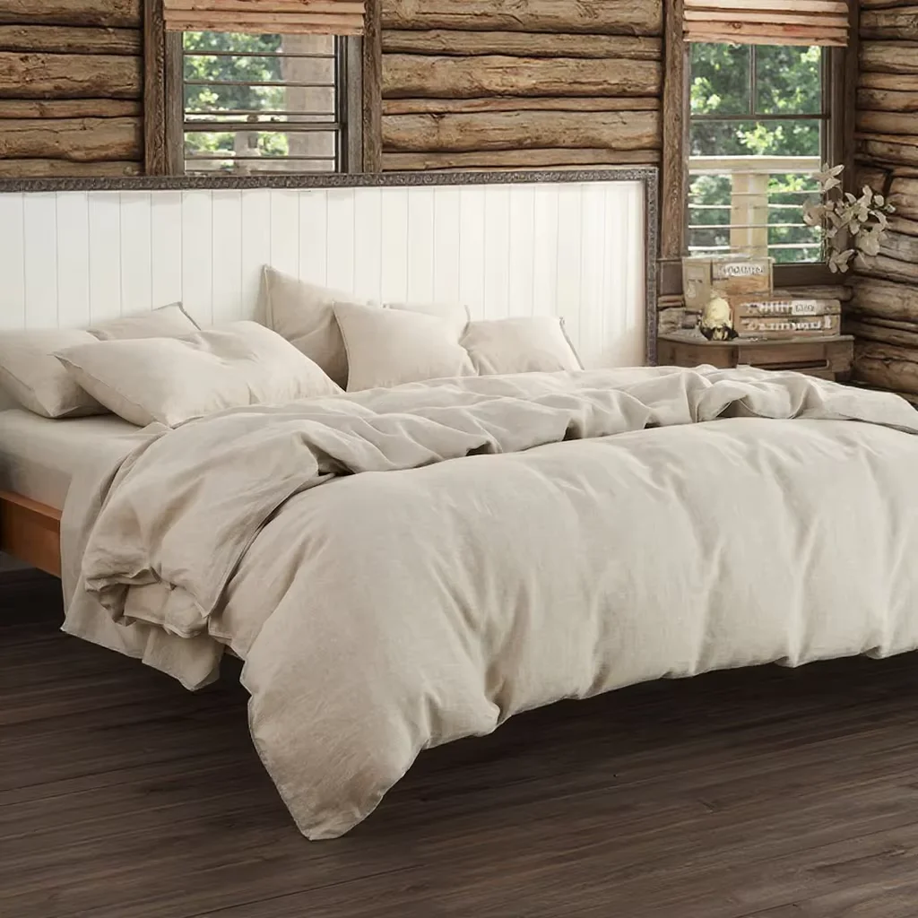 GOTS New Design Eco Friendly Soft Flax Linen Duvet Cover Stone Washed 100% French Linen Bedding Sheet Set
