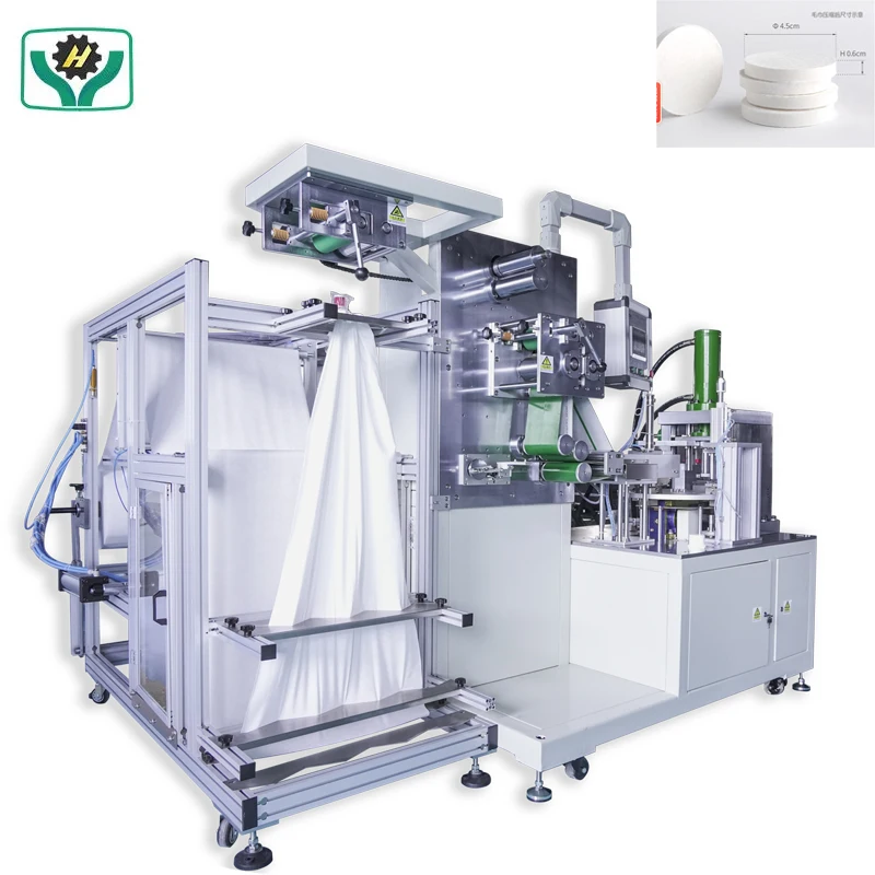 Compressed Towel Making Machine Full Automatic Disposable HY Aluminum Alloy 1 Set Standard Export Wooden Box PLC Control 7KW
