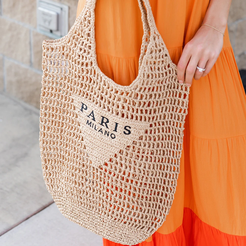 2023 Summer Beach Ladies Straw Bags Handmade Bags Straw Woven Women's