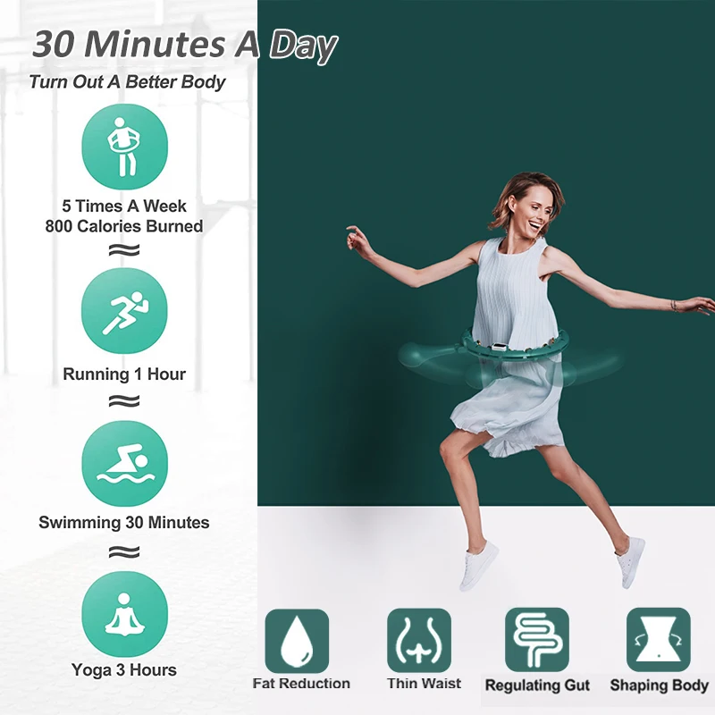 Оптовая продажа, фитнес-оборудование для взрослых, спортивный массажер для талии, Утяжеленный смарт-массажер Hula