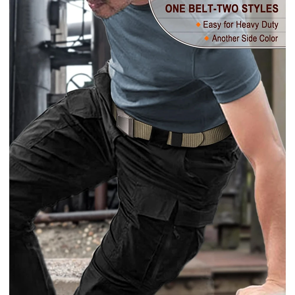 Training Adjustable Training Men Multifunctional Belt Reversible Stretch Men Work Rigger Hiking Tactical Belt
