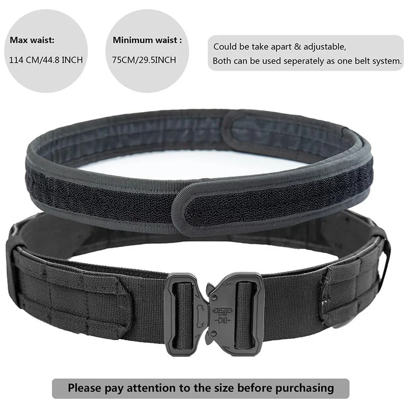 Upgrade Double Adjustment Tactical Belt Sport Enthusiasts Detachable Tactical Duty Belts Utility Belts with Accessories Pouches