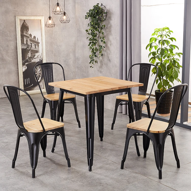 Metal Iron Stackable Industrial Vintage Cheap Retro Dining Metal Tables