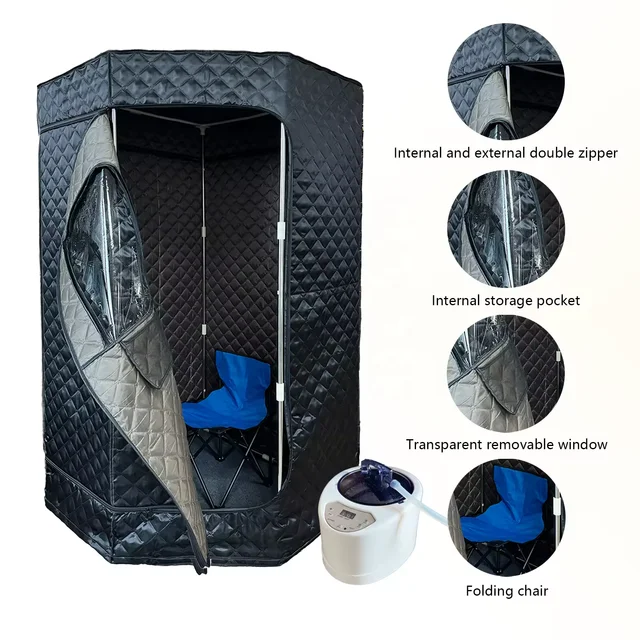 Home Use Wet Steam Portable Sweat Sauna Box Sauna Rooms with Steamers