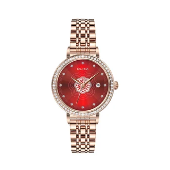 Olika Customizable Women's Quartz Watch with Diamond Dial and Stainless Steel Band MIYOTA Movement