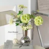 Green windmill small pear blossom money grass-silver square vase